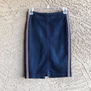 H&M DIVIDED Denim Jean Stripe Pencil Skirt